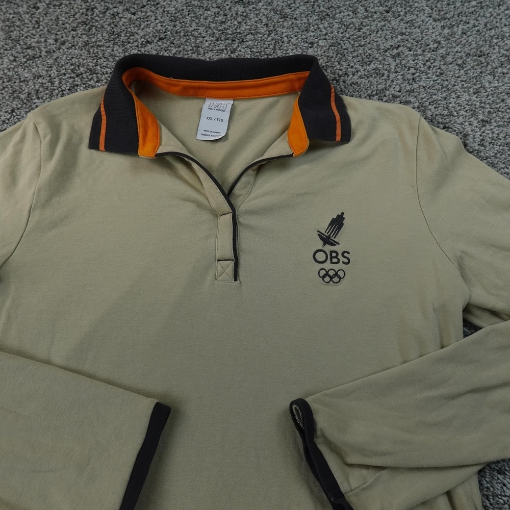 OBS Shirt Womens 2XL Beige Helly Hansen Long Sleeve Olympics Pullover 1/4 Zip